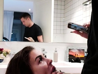 Susy Gala Sucks And Bends Over For Cock In Bathroom