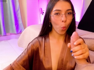 HD POV shaved brunette fucking your big cock