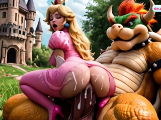Mario’s princess gets slammed by big cock in the castle yard