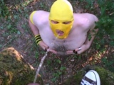 Pissing Master Uses Slave Outdoors for Pleasure