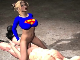 Foxy 3d cartoon supergirl riding a rock hard cock